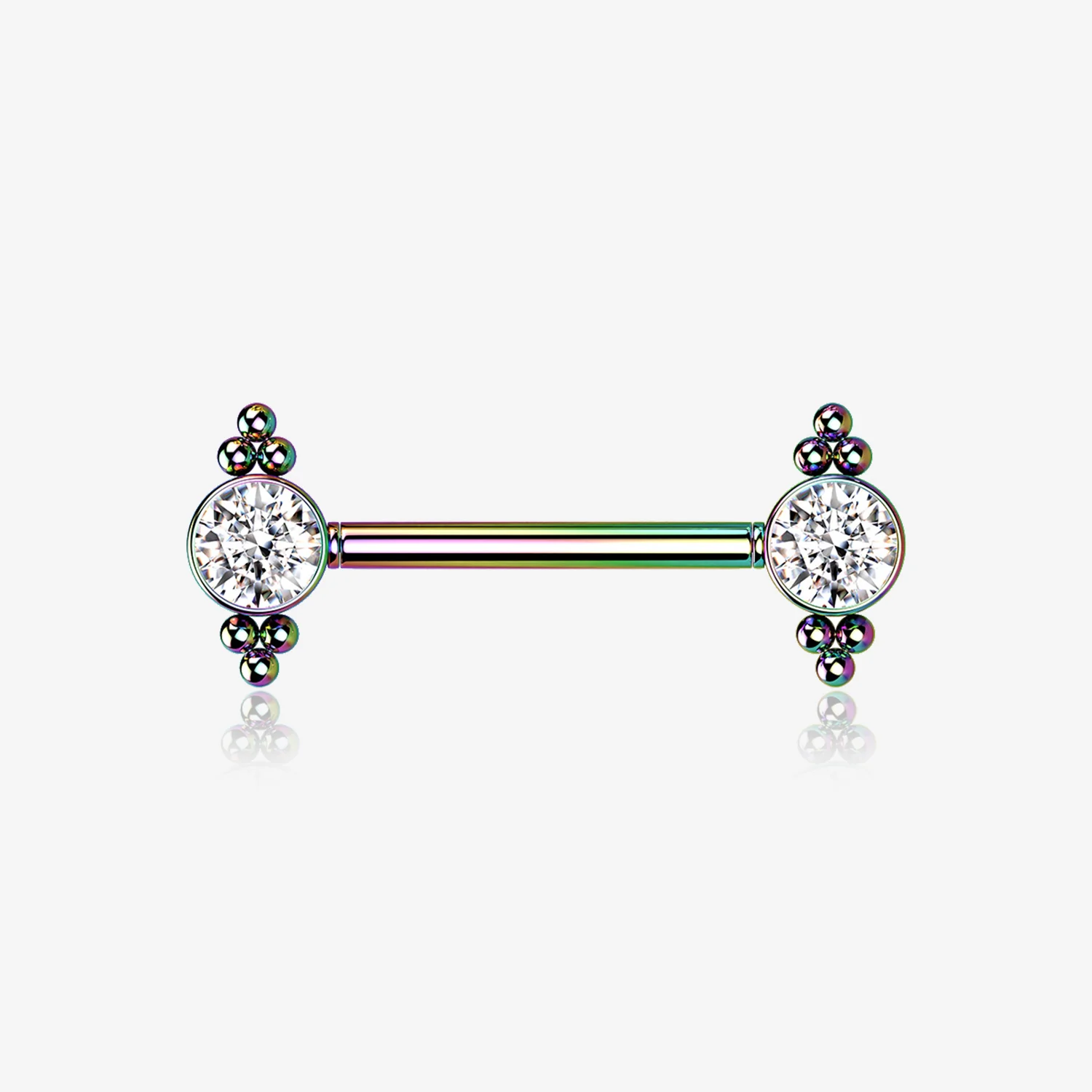 A Pair of Colorline Majestic Bali Beads Sparkle Threadless Nipple Barbell