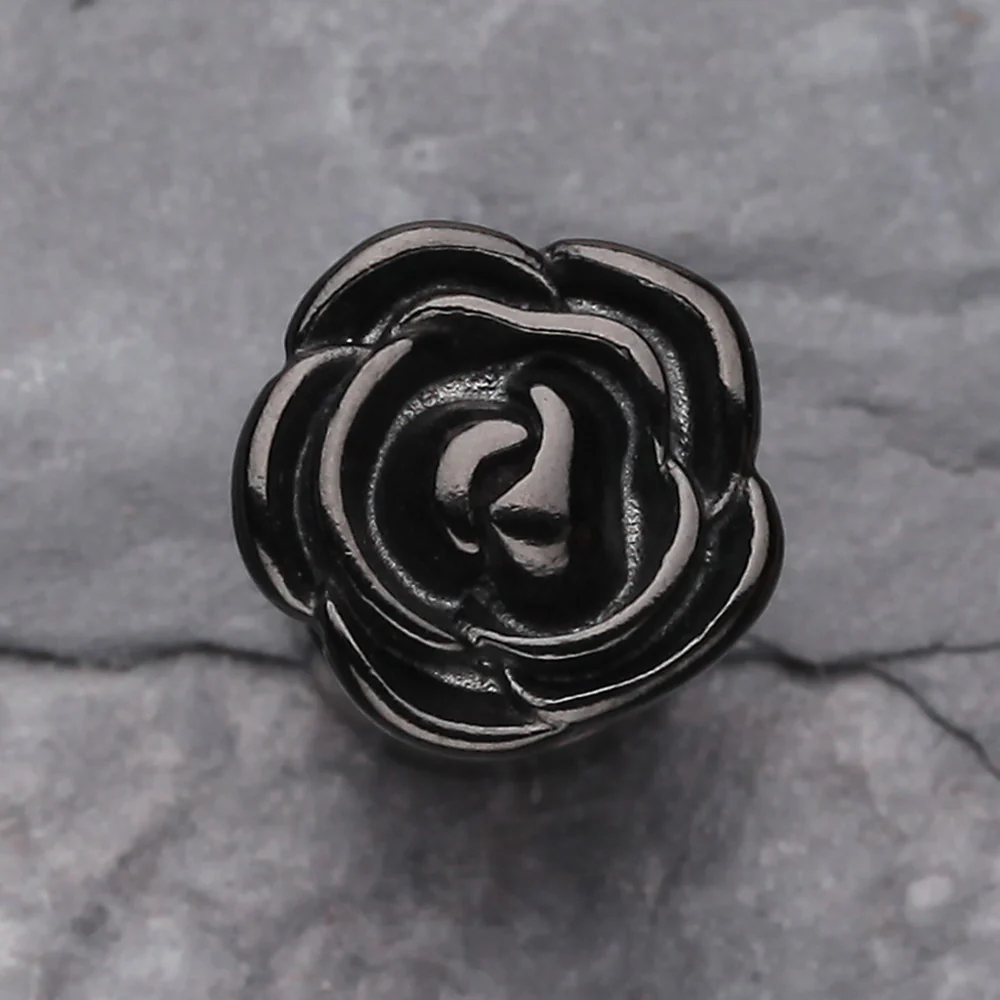 A Pair of Colorline Rose Blossom Steel Fake Plug Earring - Image 3