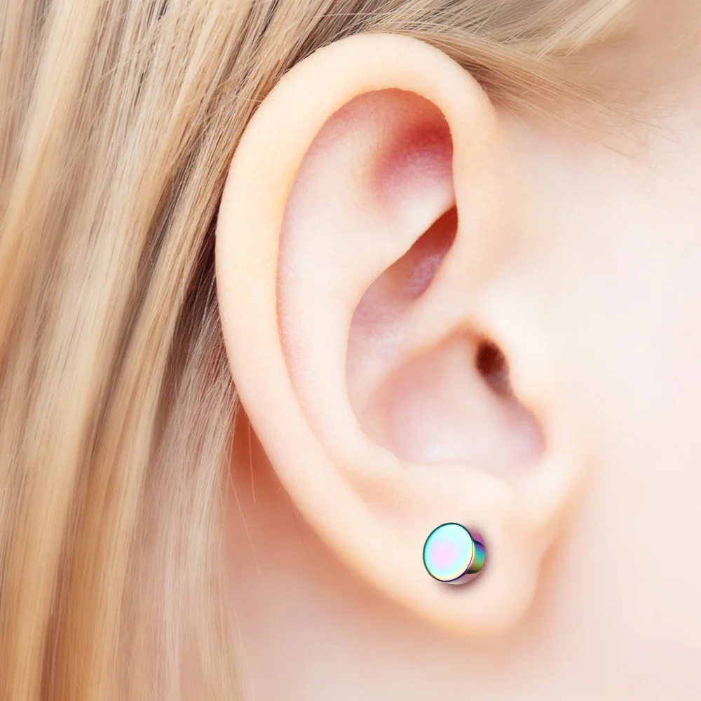 A Pair of Colorline Steel Magnetic Fake Plug Earring* - Image 3