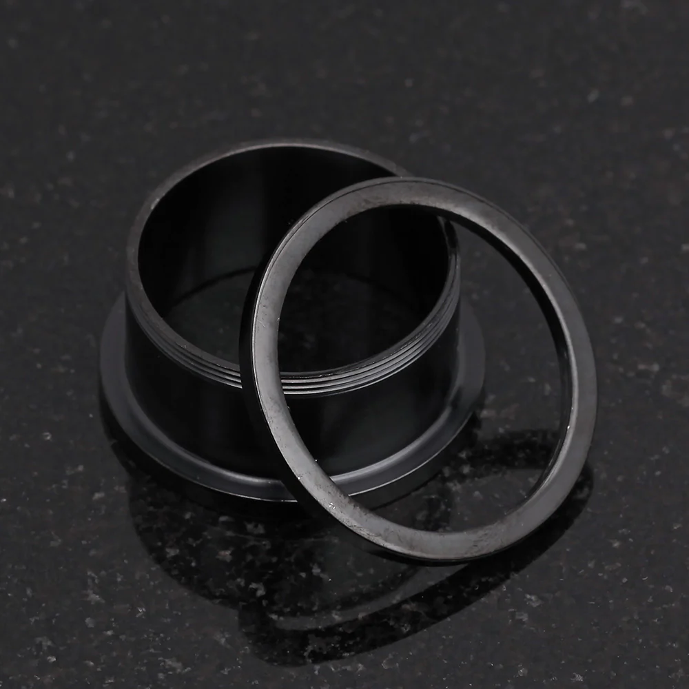 A Pair of Blackline Steel Screw-Fit Ear Gauge Tunnel Plug - Image 3