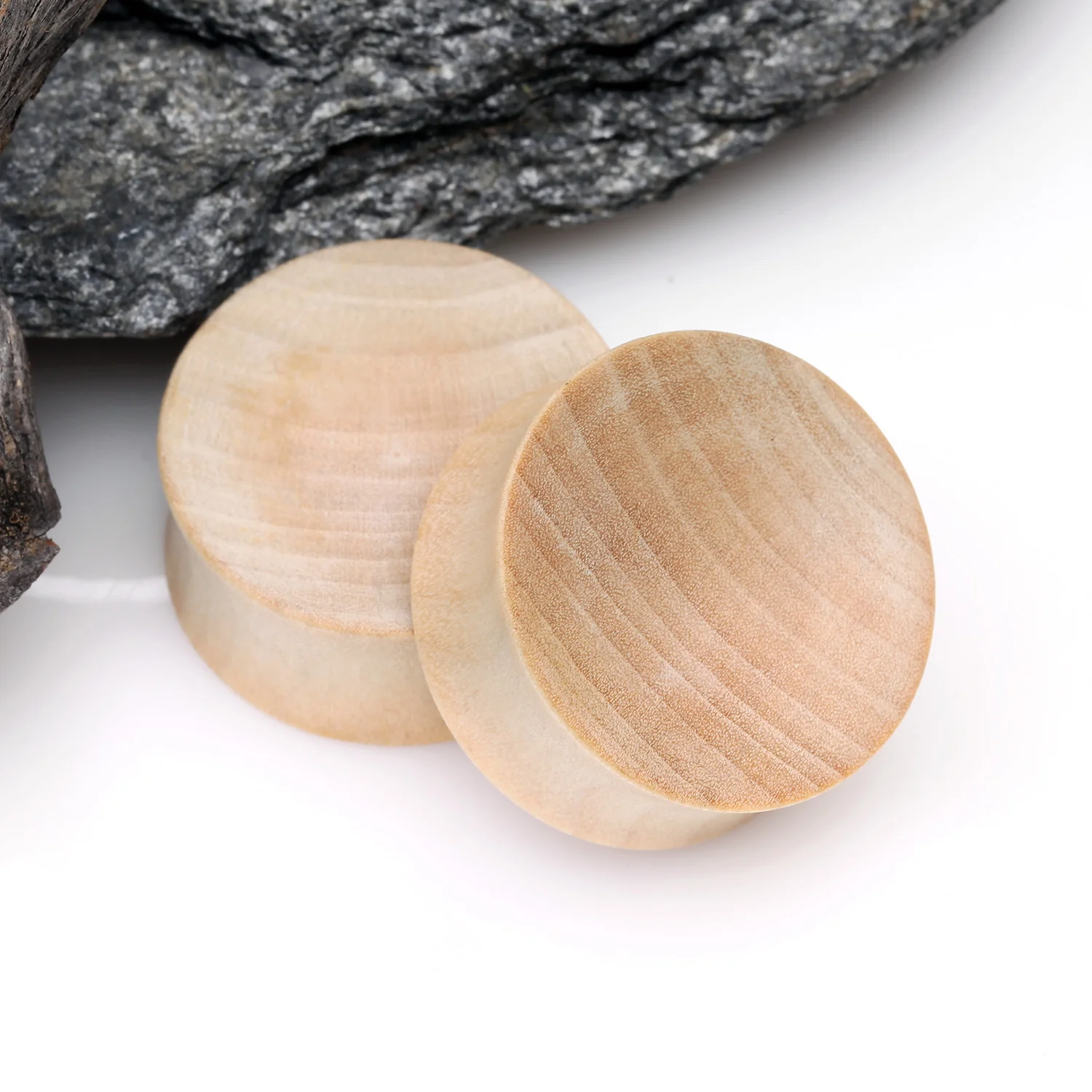 A Pair of Concave Crocodile Wood Double Flared Plug - Image 2