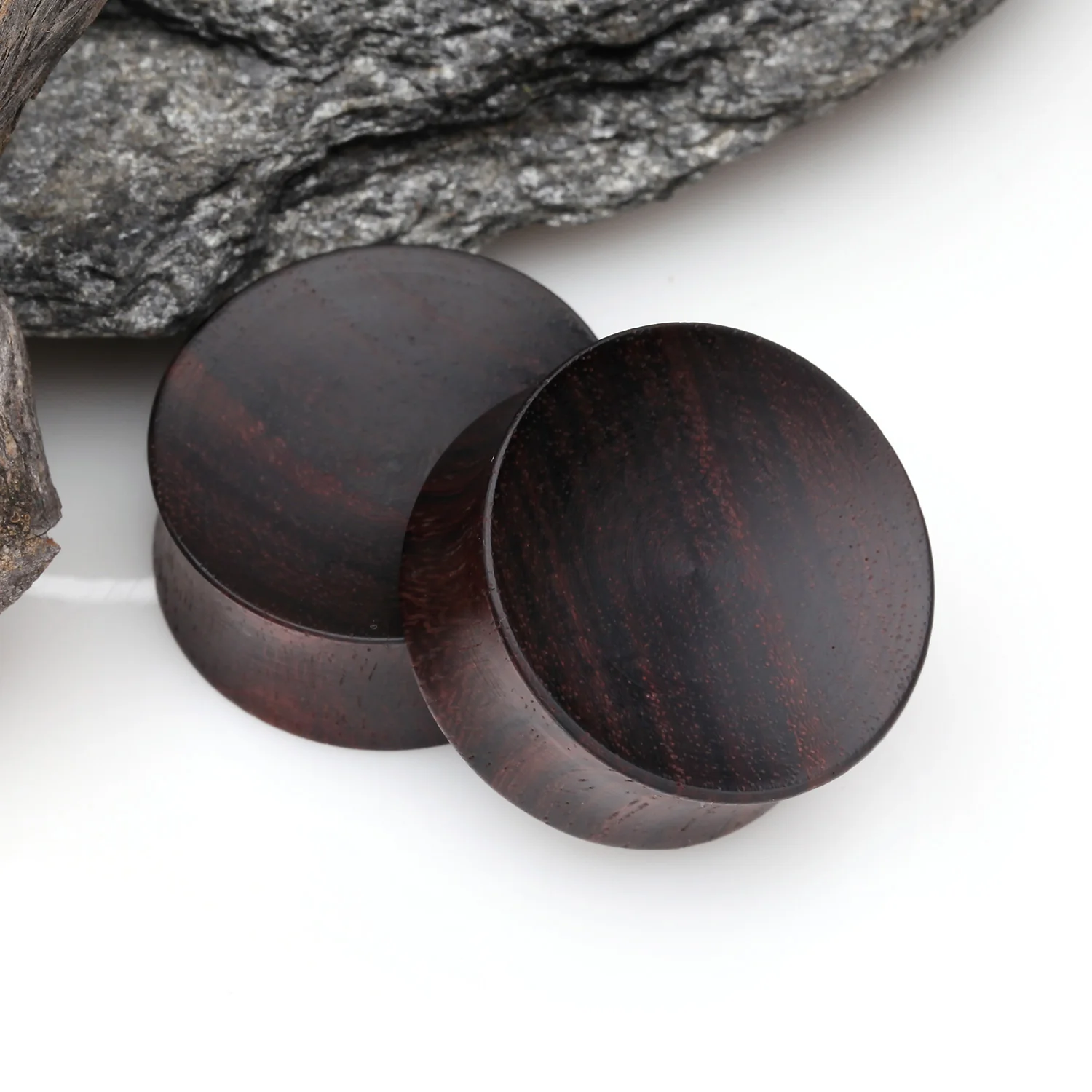 A Pair of Concave Rosewood Double Flared Plug - Image 2
