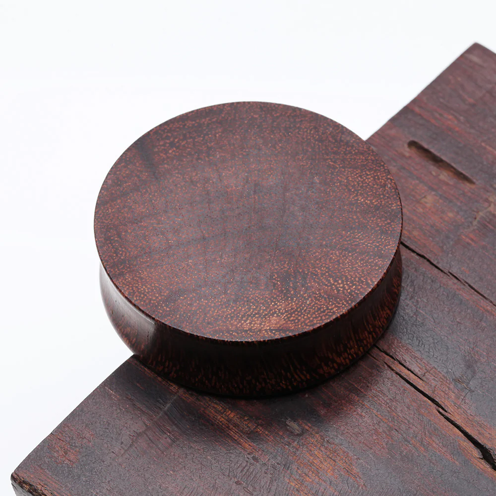 A Pair of Dark Tamarind Wood Double Flared Plug - Image 4