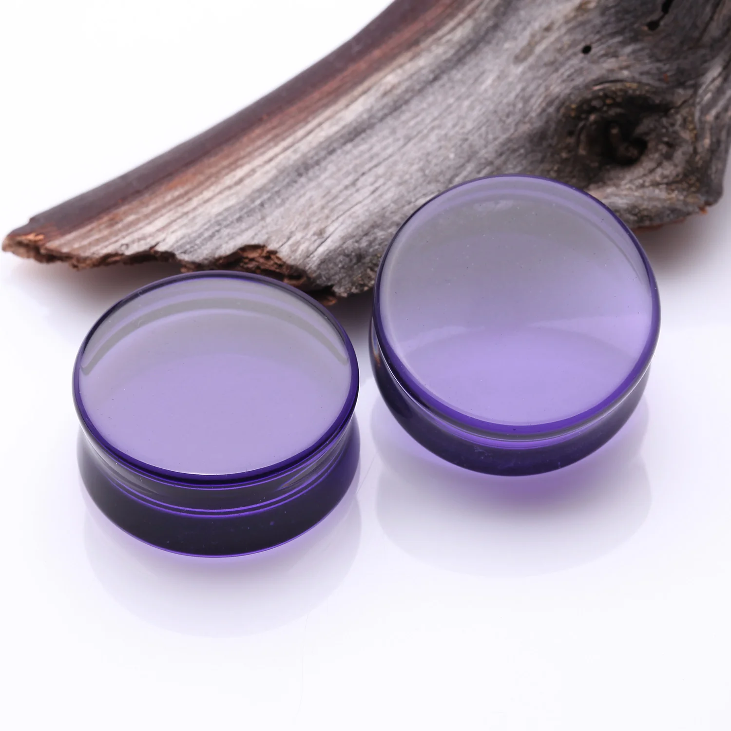 A Pair of Flat Glass Double Flared Plug - Image 2