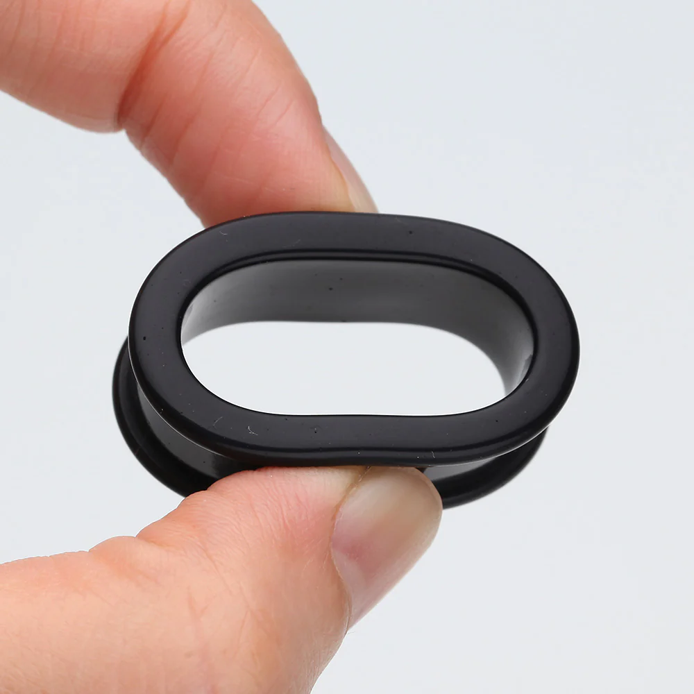 A Pair of Flexible Silicone Double Flared Ear Gauge Tunnel Plug - Image 3