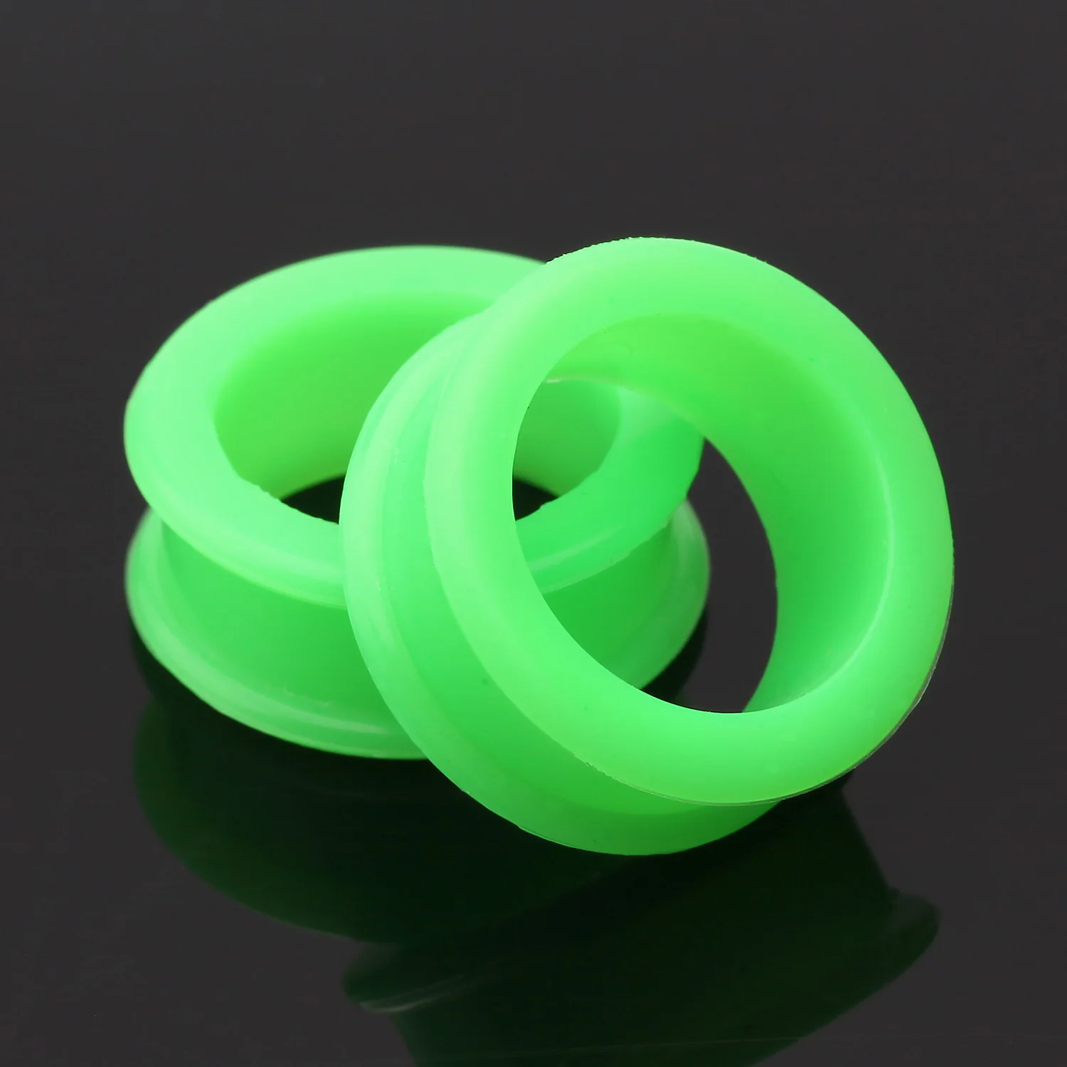 A Pair of Flexible Silicone Double Flared Ear Gauge Tunnel Plug - Image 2
