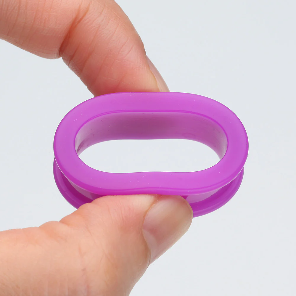A Pair of Flexible Silicone Double Flared Ear Gauge Tunnel Plug - Image 3