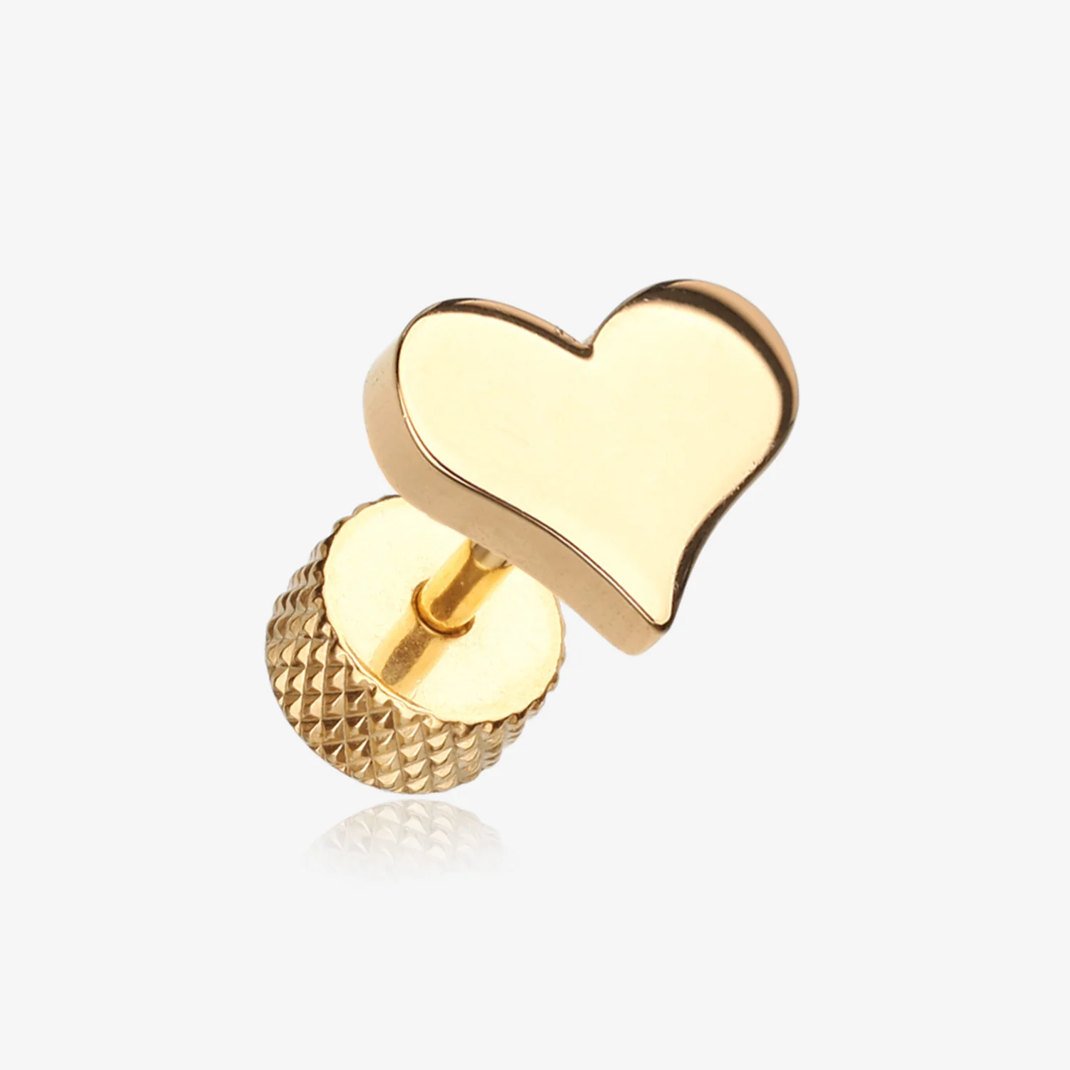 A Pair of Golden Lovely Heart Steel Fake Plug Earring