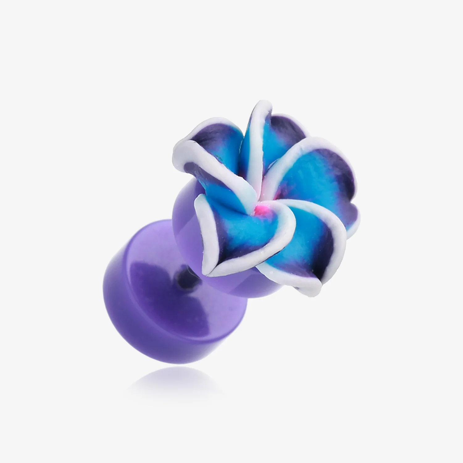 A Pair of Hawaiian Plumeria Flower Acrylic Fake Plug