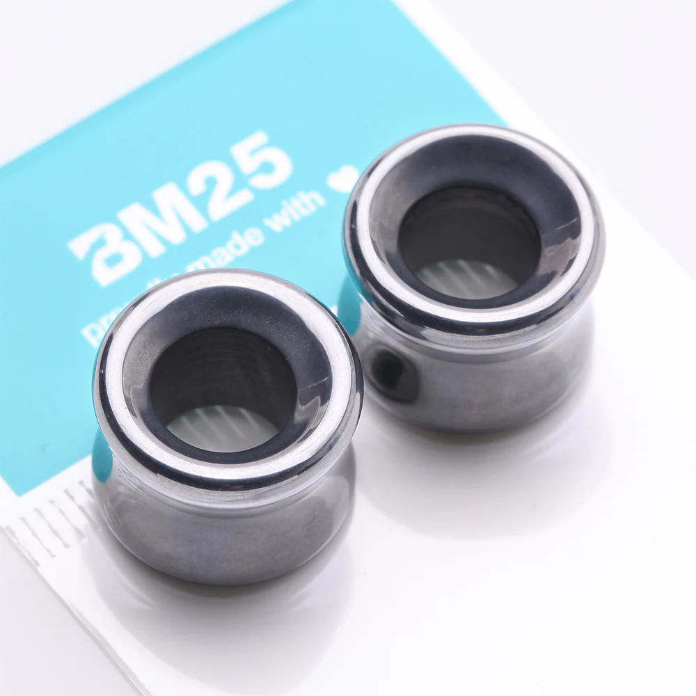 A Pair of Hematite Stone Double Flared Eyelet Tunnel Plug - Image 4