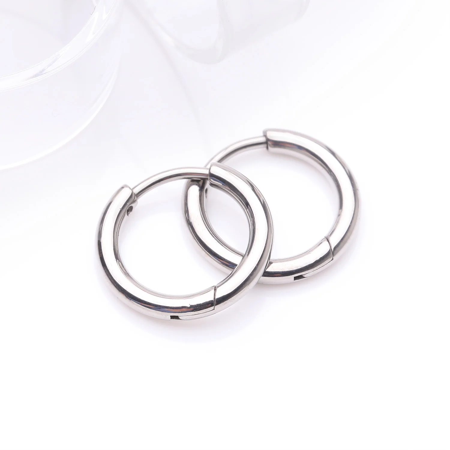 A Pair of Implant Grade Titanium Basic Huggie Hoop Earring - Image 2