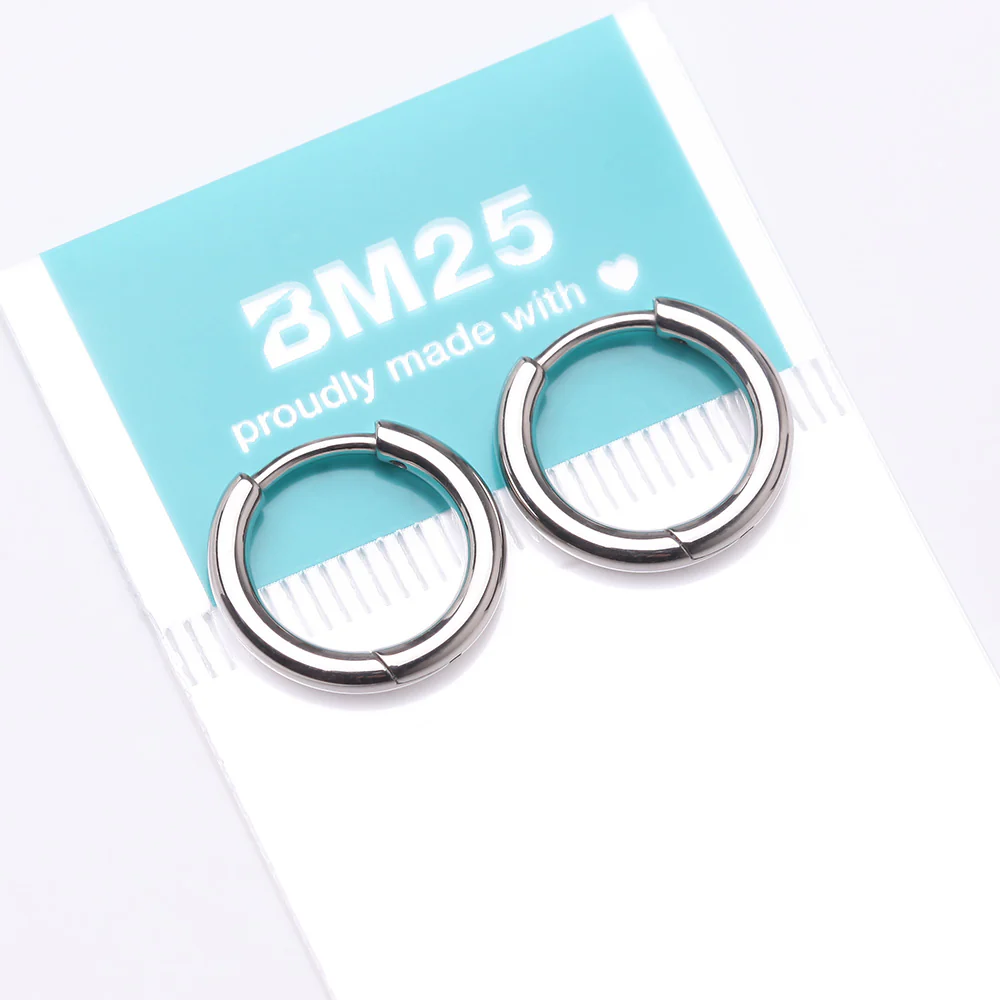 A Pair of Implant Grade Titanium Basic Huggie Hoop Earring - Image 4