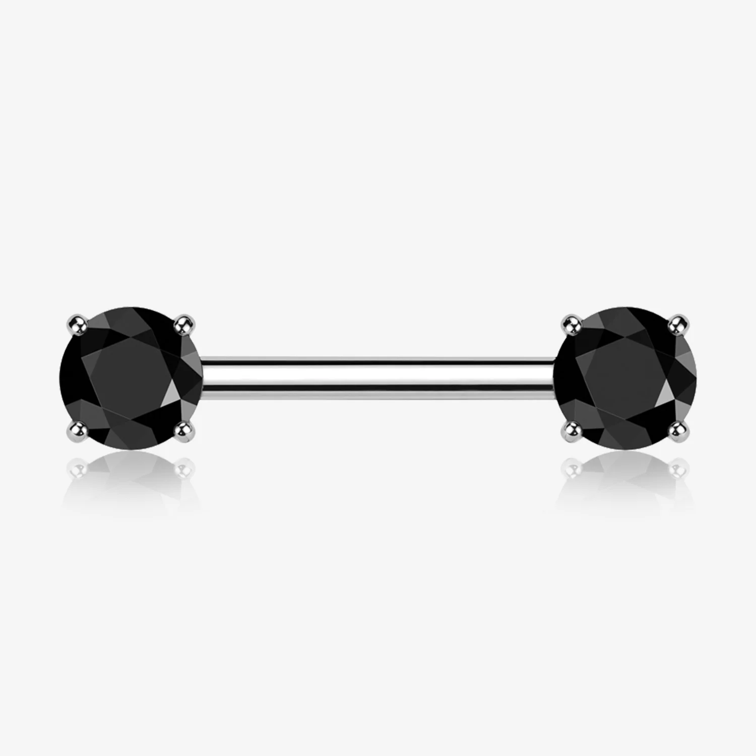 A Pair of Implant Grade Titanium OneFit Threadless Prong Gem Sparkle Nipple Barbell