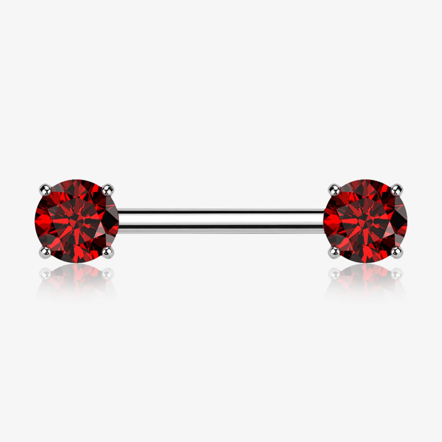 A Pair of Implant Grade Titanium OneFit Threadless Prong Gem Sparkle Nipple Barbell