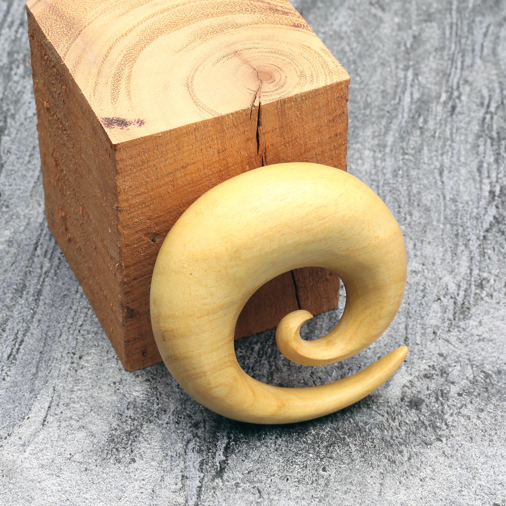 A Pair of Jackfruit Wood Spiral Hanger Plug - Image 4