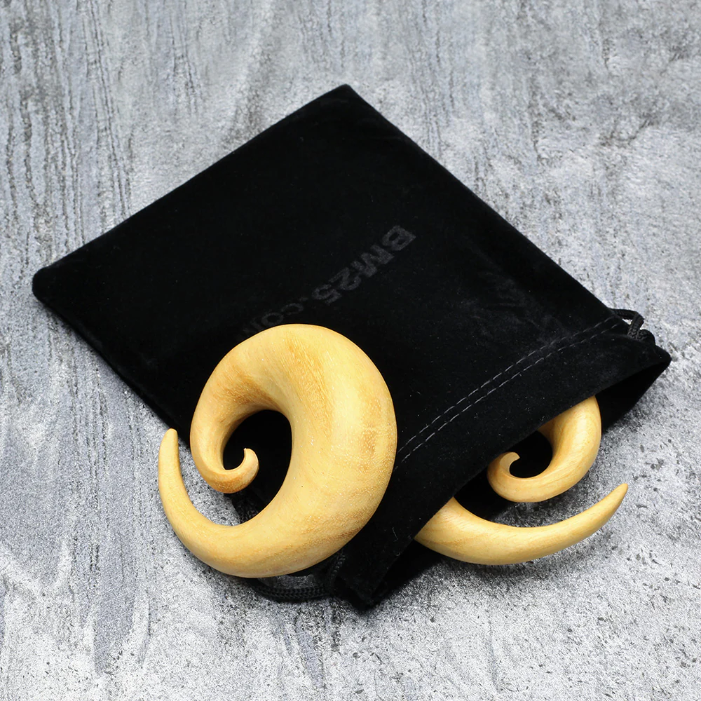 A Pair of Jackfruit Wood Spiral Hanger Plug - Image 5