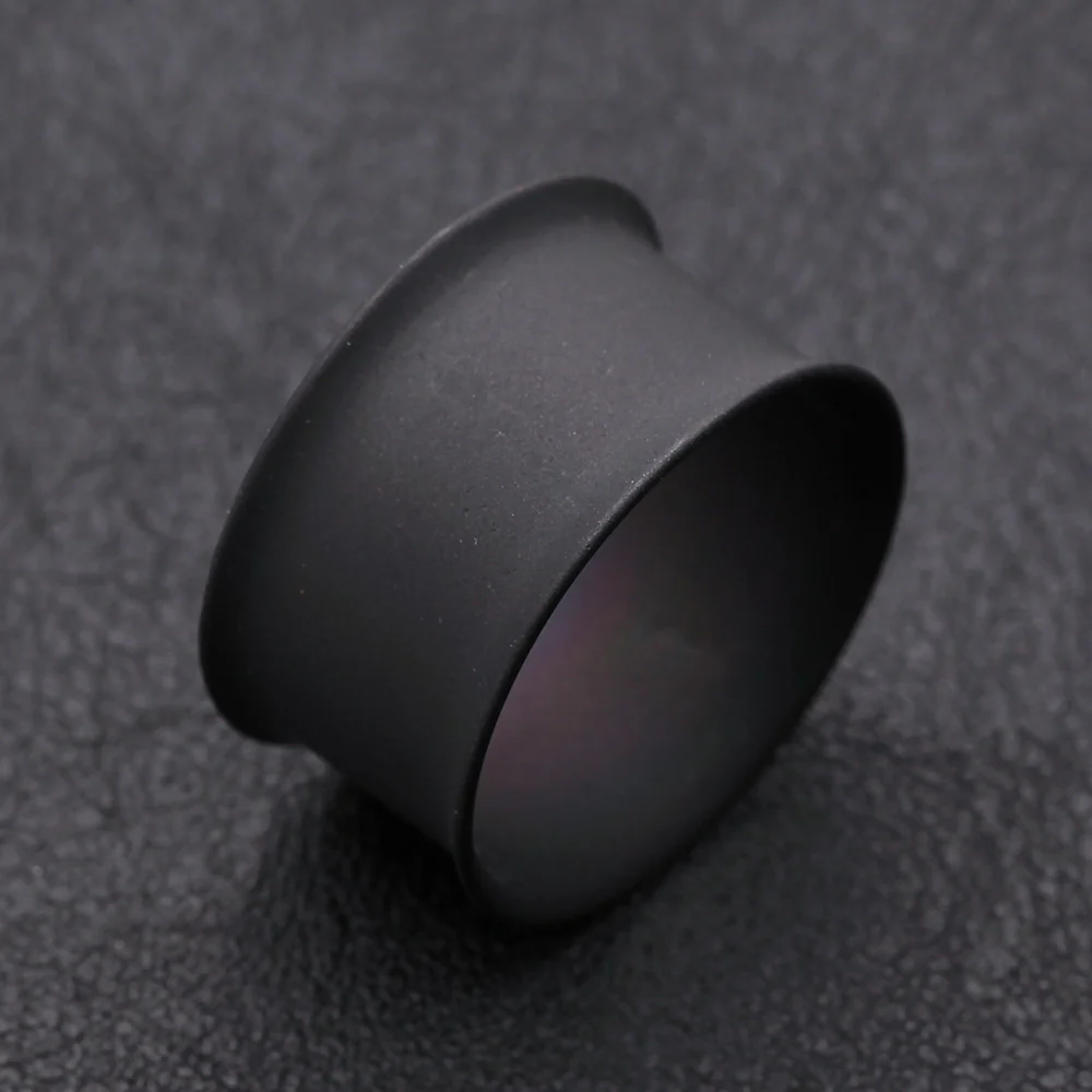 A Pair of Matte Black Steel Double Flared Ear Gauge Tunnel Plug - Image 3