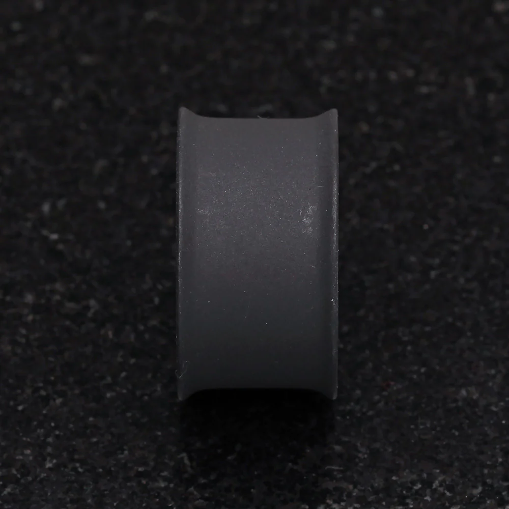 A Pair of Matte Black Steel Double Flared Ear Gauge Tunnel Plug - Image 4