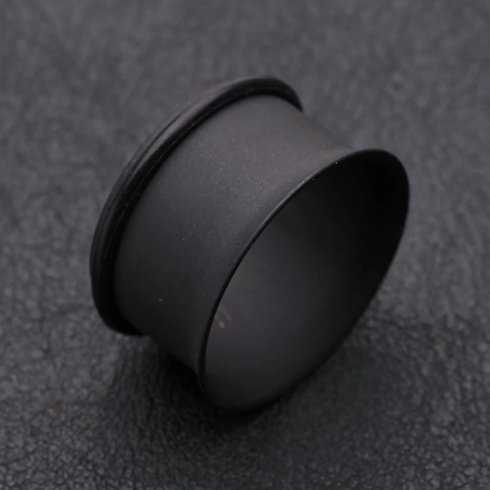 A Pair of Matte Black Steel Single Flared Ear Gauge Tunnel Plug - Image 3