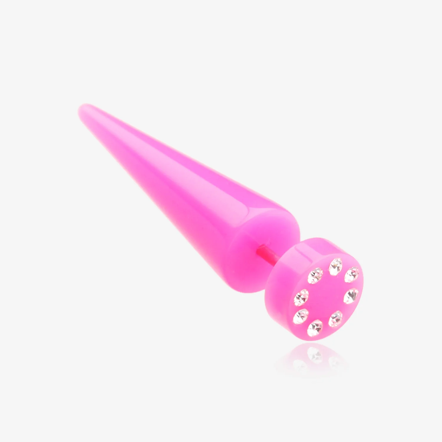 A Pair of Multi Gem Solid Acrylic Faux Taper Earring*