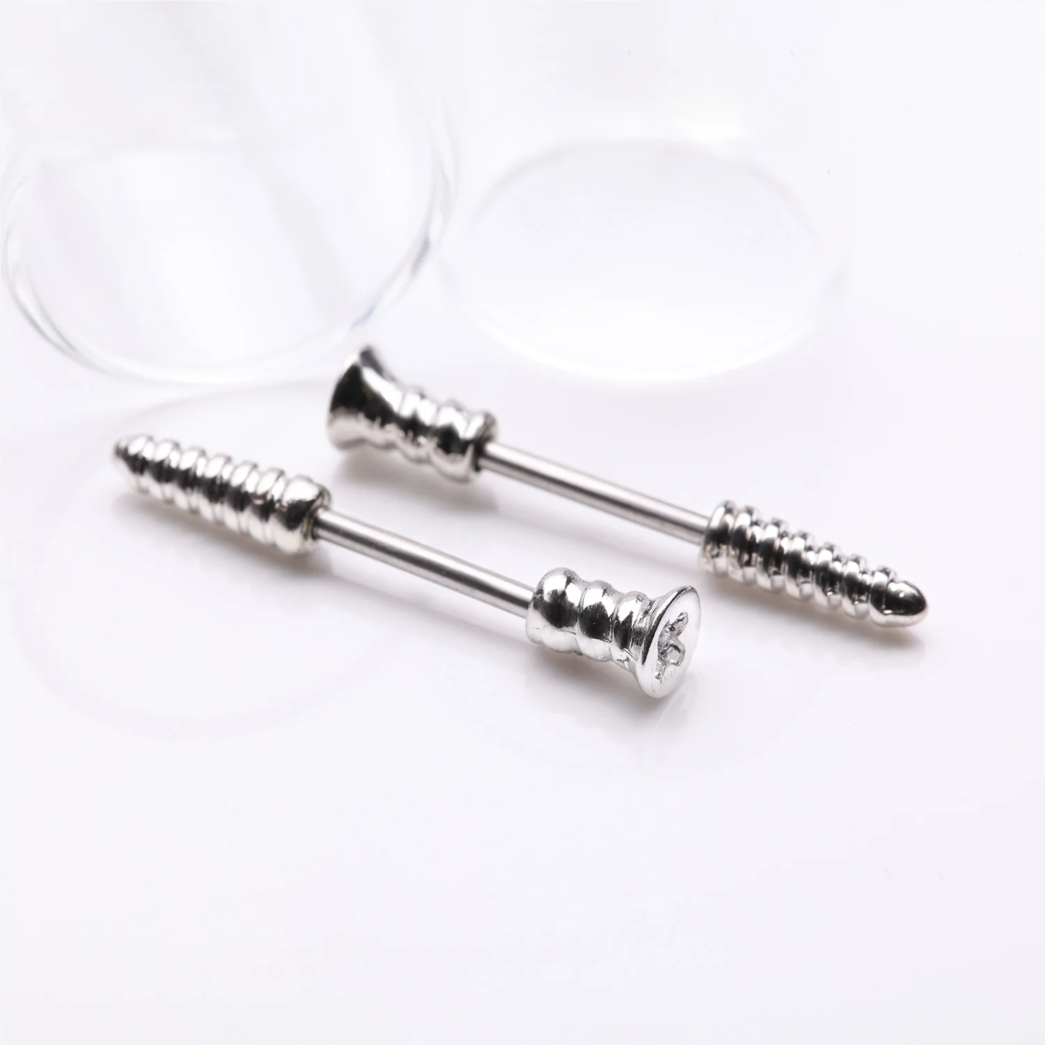 A Pair of Nail Screw Bolt Steel Nipple Barbell - Image 2