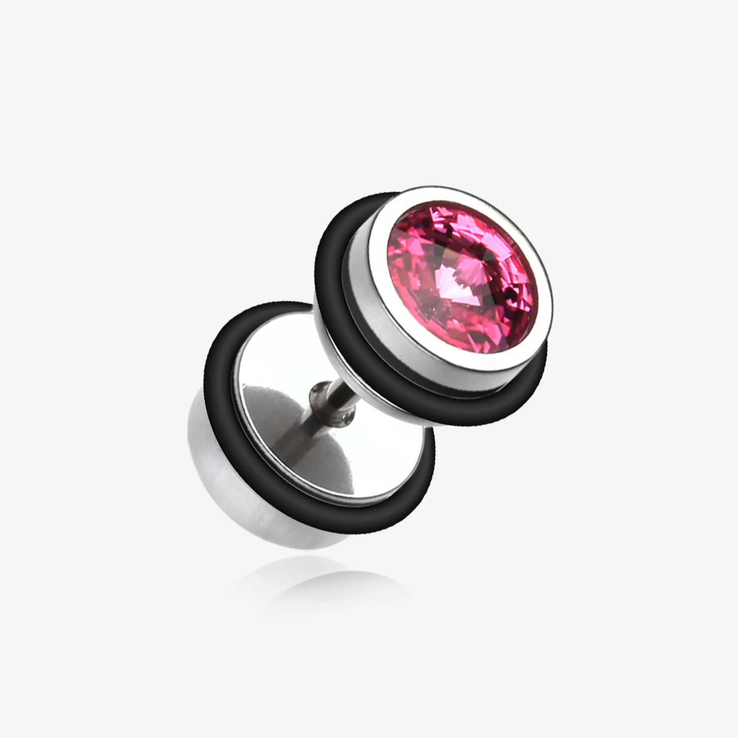 A Pair of Pointy Crystalline Faux Gauge Plug Earring