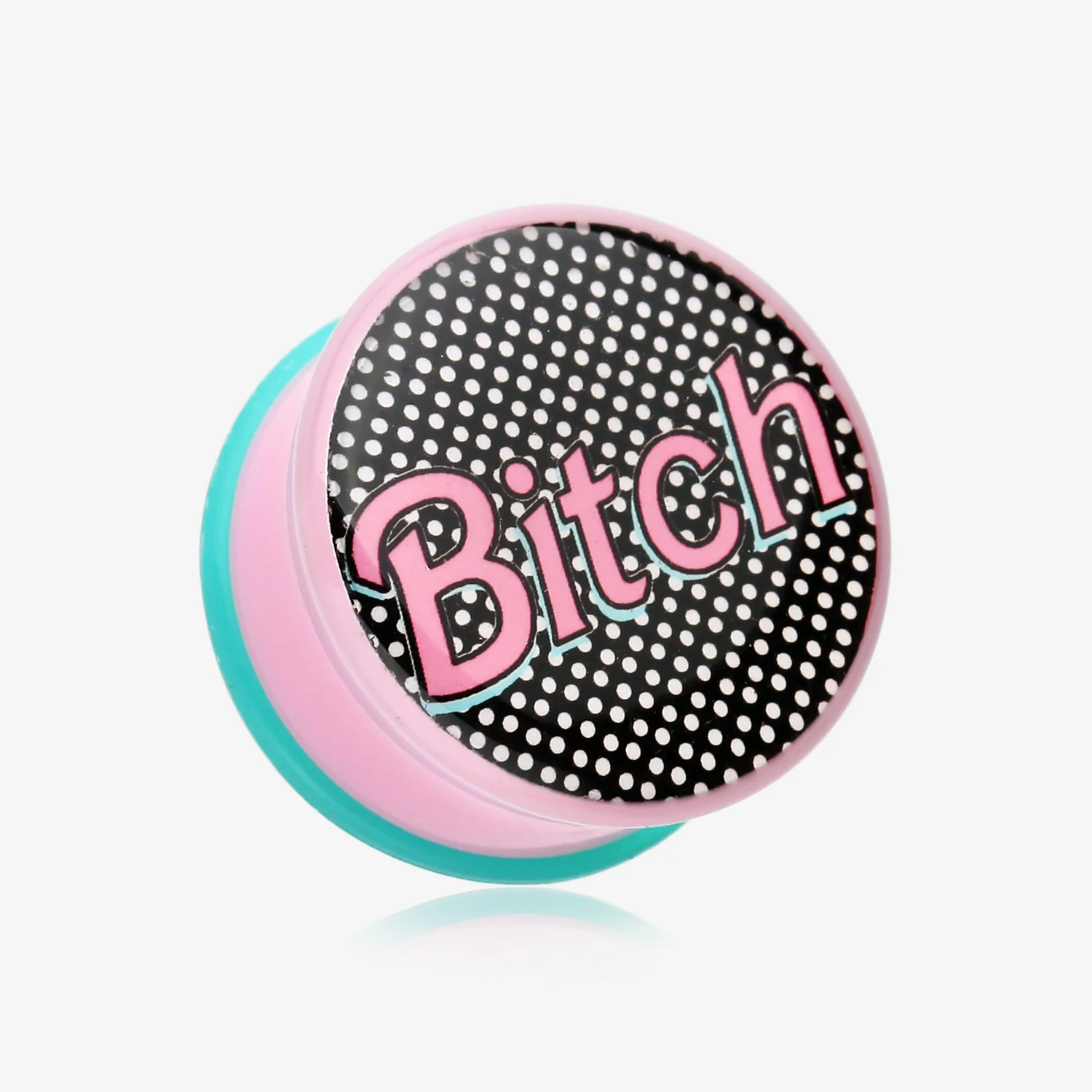A Pair of Retro Bitch Single Flared Ear Gauge Plug