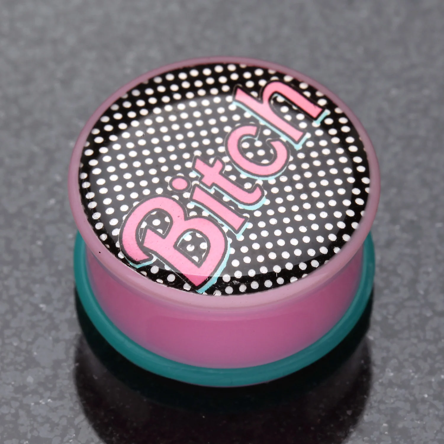 A Pair of Retro Bitch Single Flared Ear Gauge Plug - Image 2