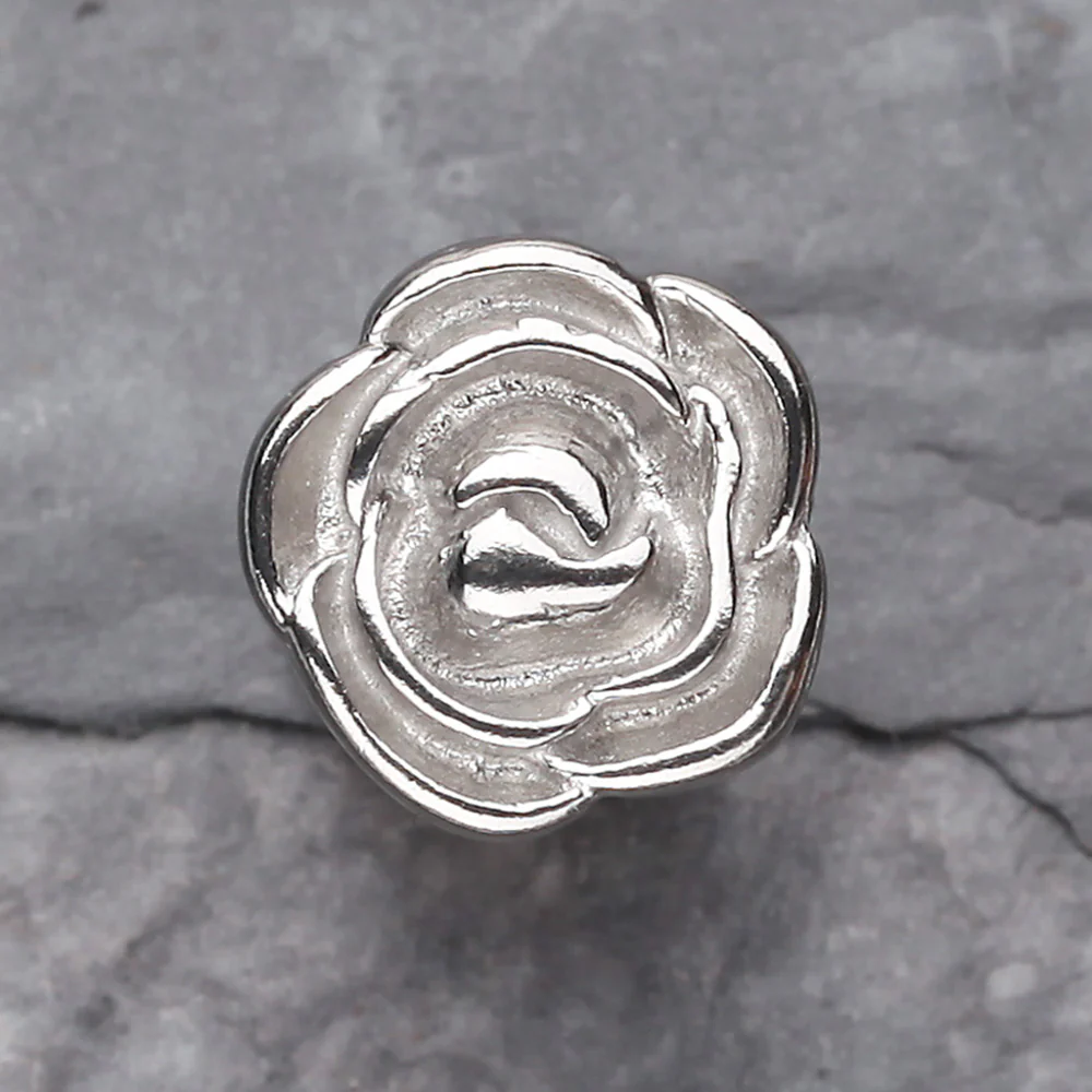 A Pair of Rose Blossom Steel Fake Plug Earring - Image 3