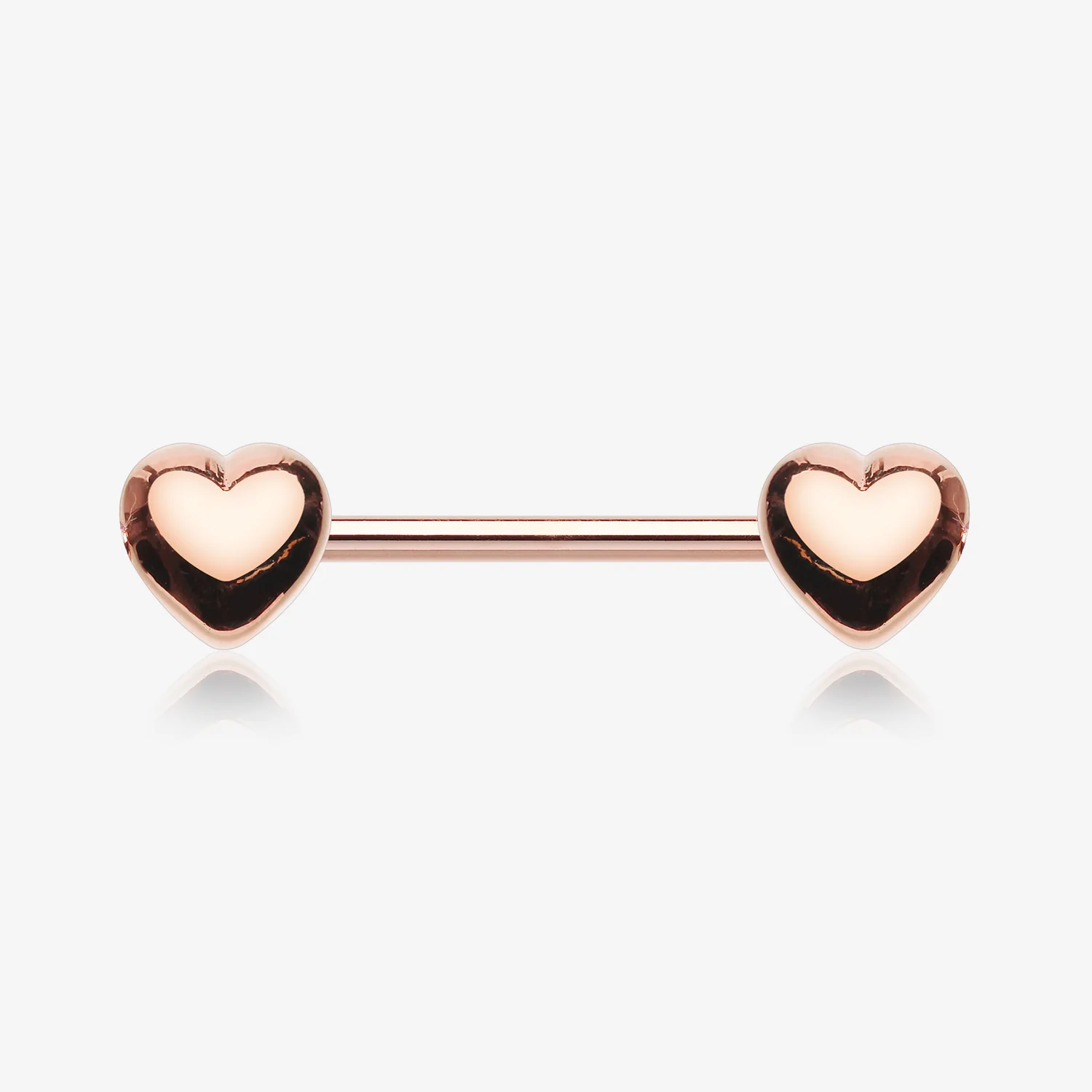 A Pair of Rose Gold Classic Fluffy Heart Steel Nipple Barbell