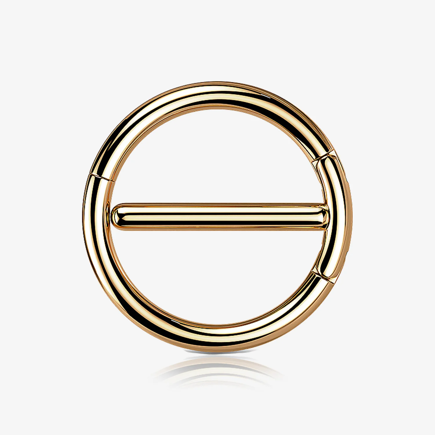 A Pair of Rose Gold Dual Hinged Classic Hoop Nipple Clicker