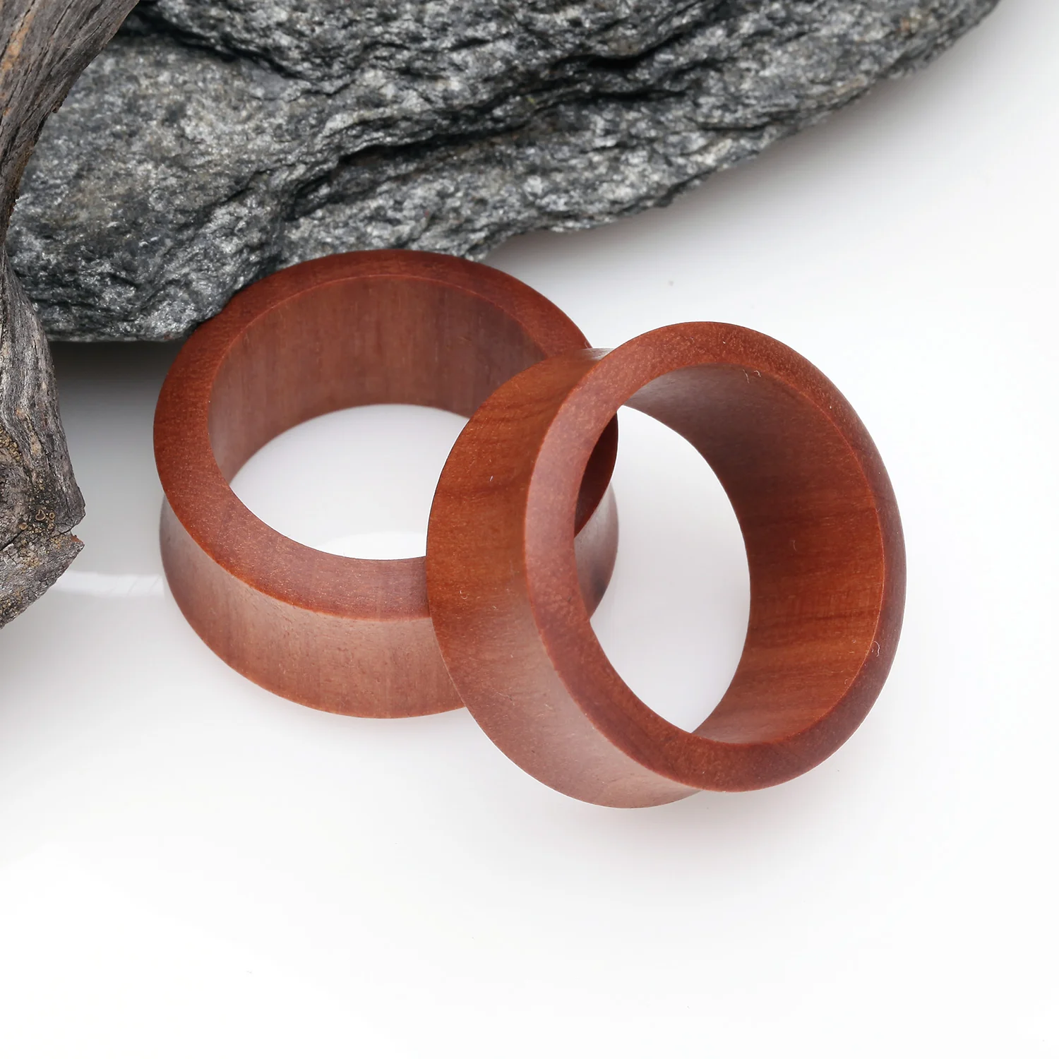 A Pair of Sabo Wood Double Flared Tunnel Plug - Image 2