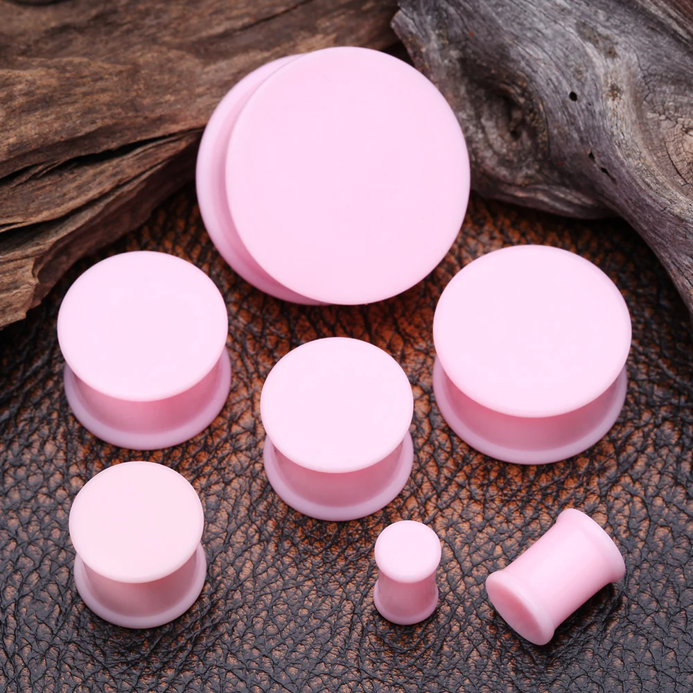 A Pair Of Soft Pastel Silicone Double Flared Plug - Image 3