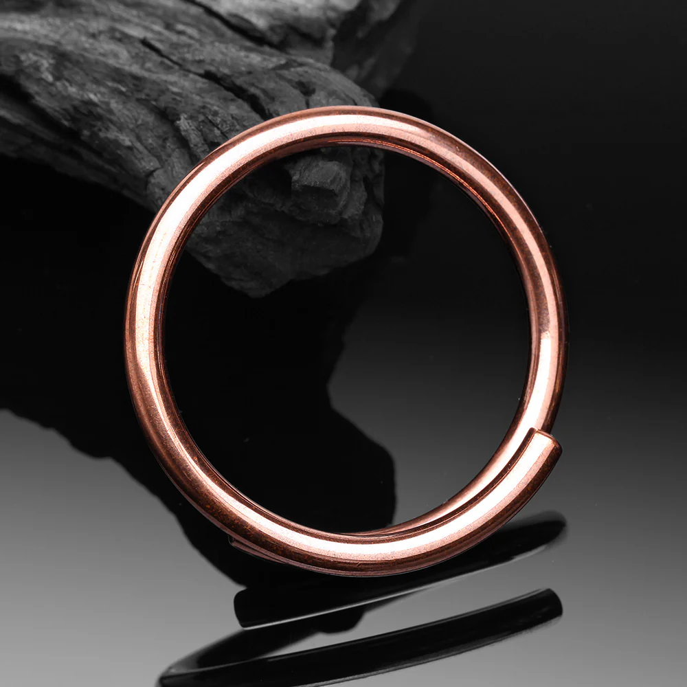 A Pair of Solid Copper Spiral Hoop Ear Weight Hanger - Image 3