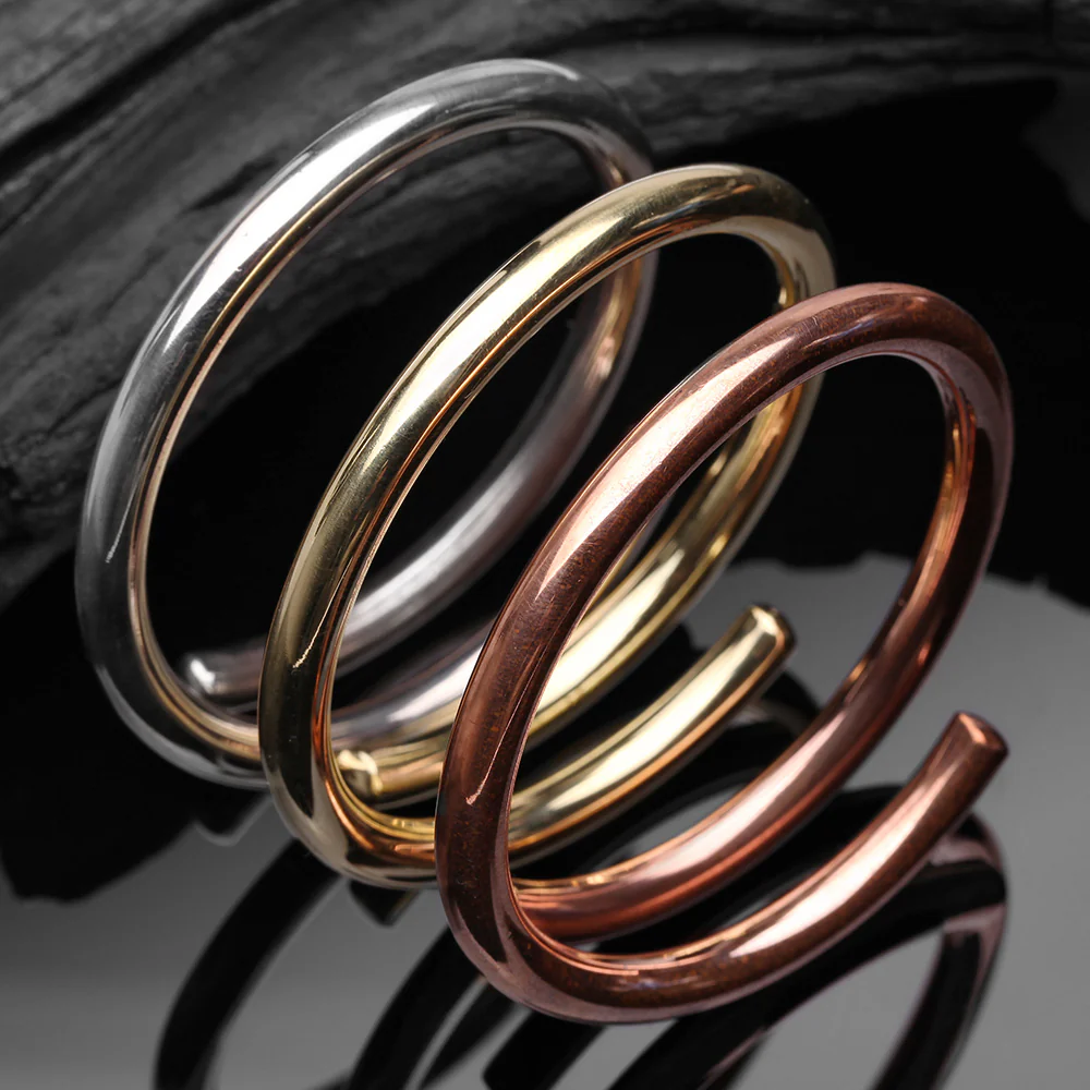 A Pair of Solid Copper Spiral Hoop Ear Weight Hanger - Image 4