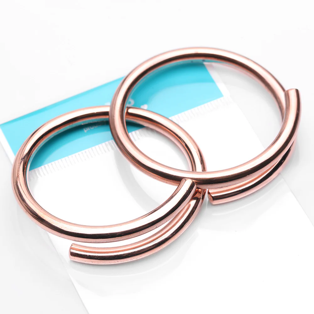 A Pair of Solid Copper Spiral Hoop Ear Weight Hanger - Image 5