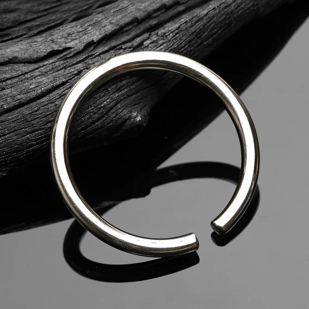 A Pair of Solid White Brass Hoop Ear Weight Hanger - Image 3