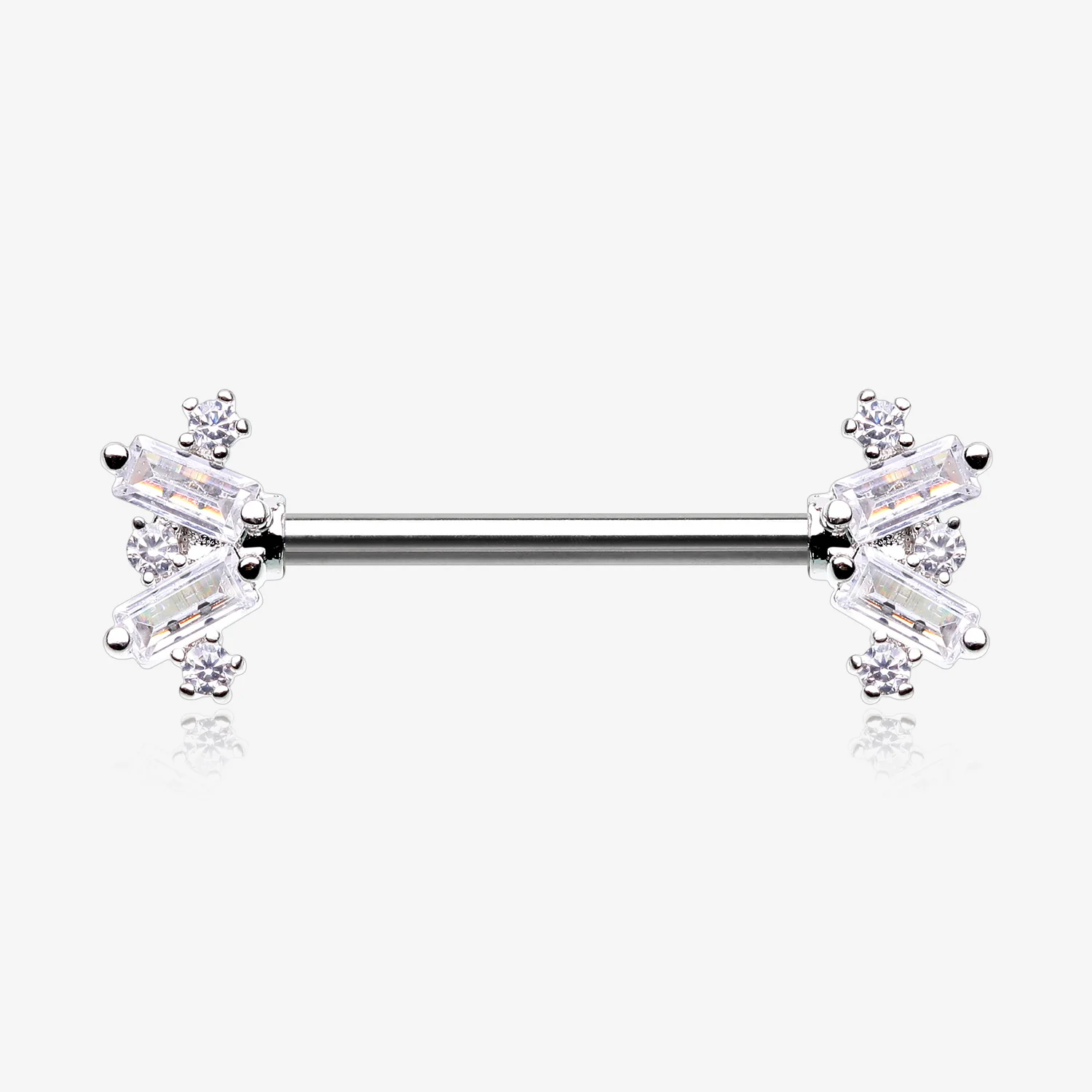 A Pair of Sparkle Overload ZigZag Nipple Barbell