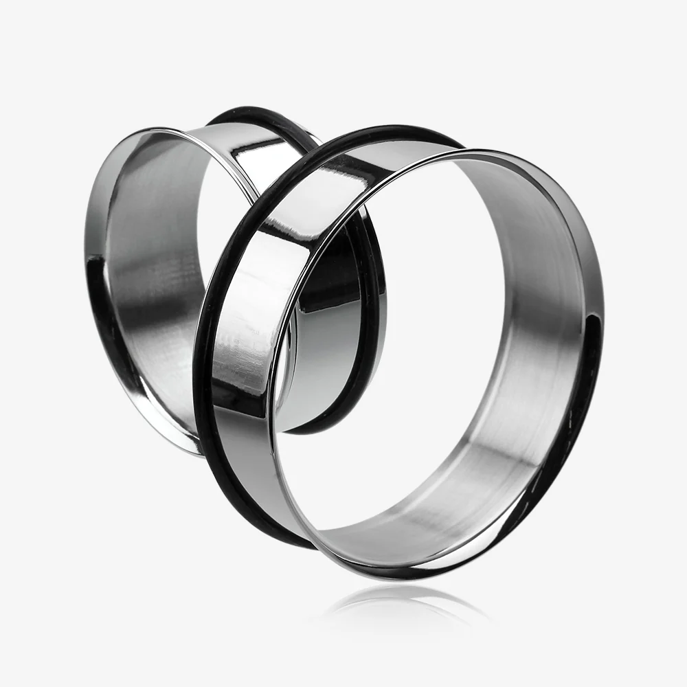 A Pair of Steel Basic Single Flared Ear Gauge Tunnel Plug - Image 2
