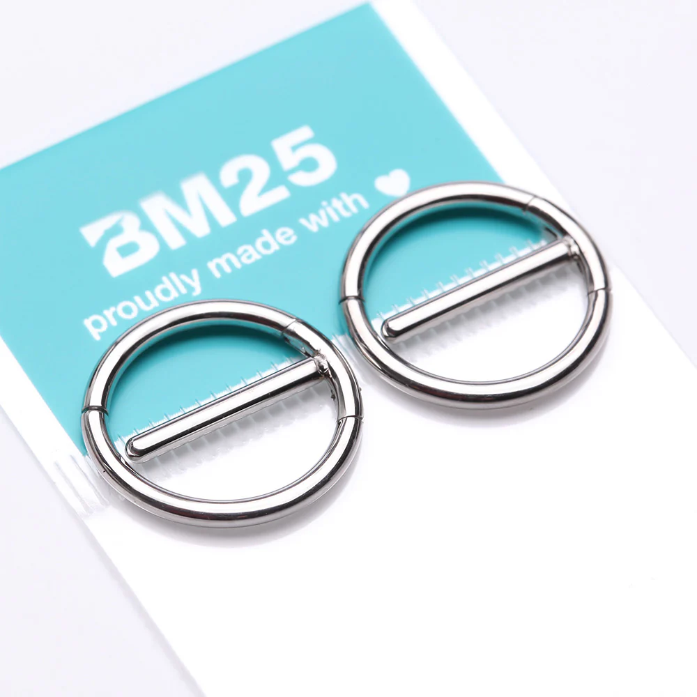 A Pair of Steel Dual Hinged Classic Hoop Nipple Clicker - Image 4
