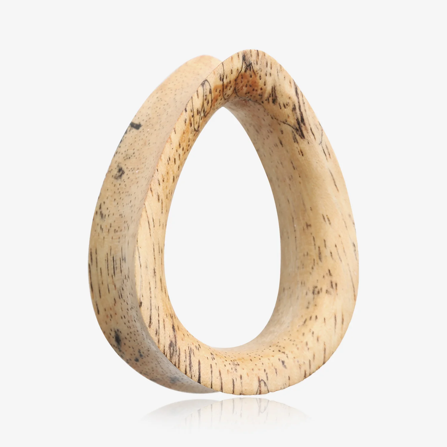 A Pair of Teardrop Old Tamarind Wood Double Flared Tunnel Plug