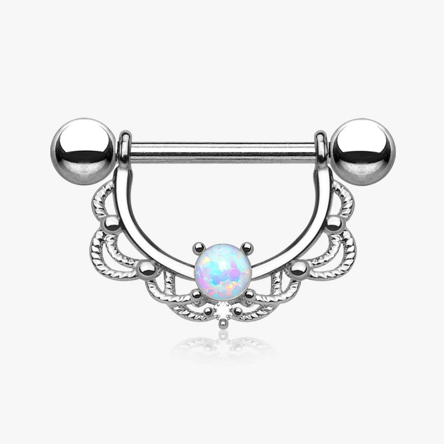 A Pair of Turan Fire Opal Sparkle Dangle Nipple Shield