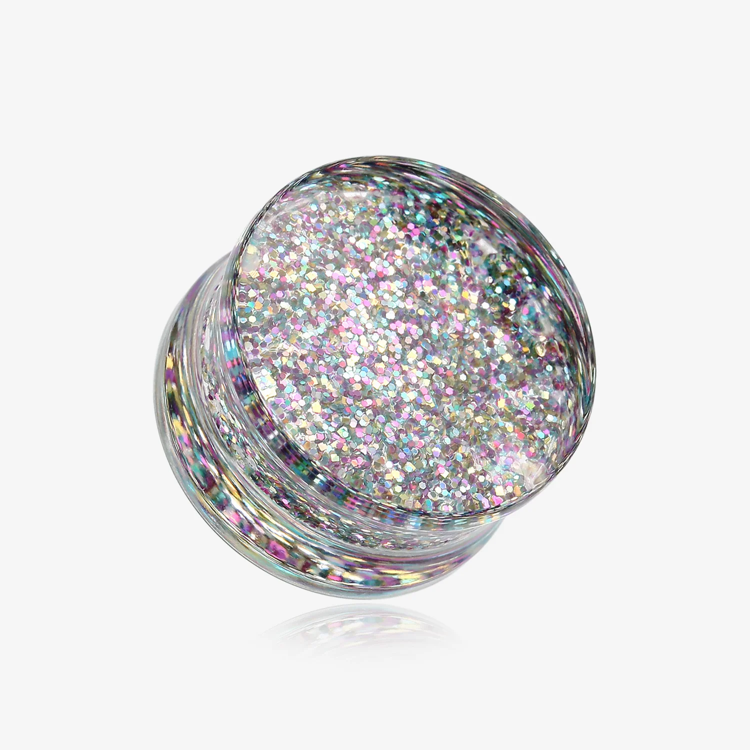 A Pair of Ultra Shine Glittered Double Flared Acrylic Ear Gauge Plug