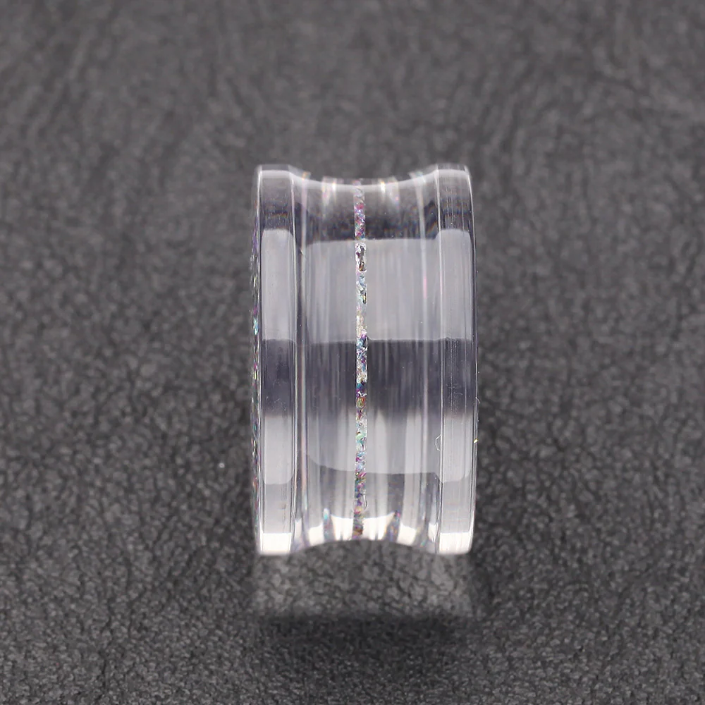A Pair of Ultra Shine Glittered Double Flared Acrylic Ear Gauge Plug - Image 3