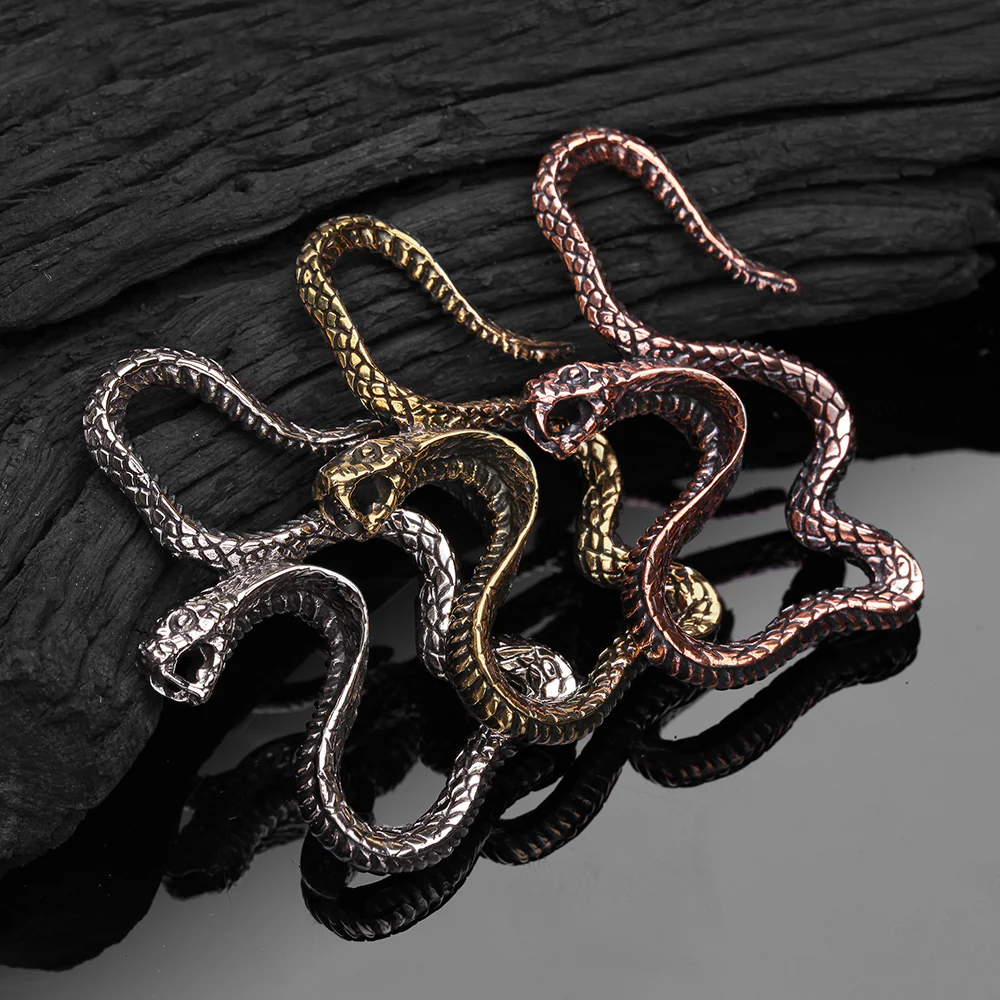 A Pair Of Vicious Cobra Snake Dance Copper Hoop Ear Weight Hanger - Image 4