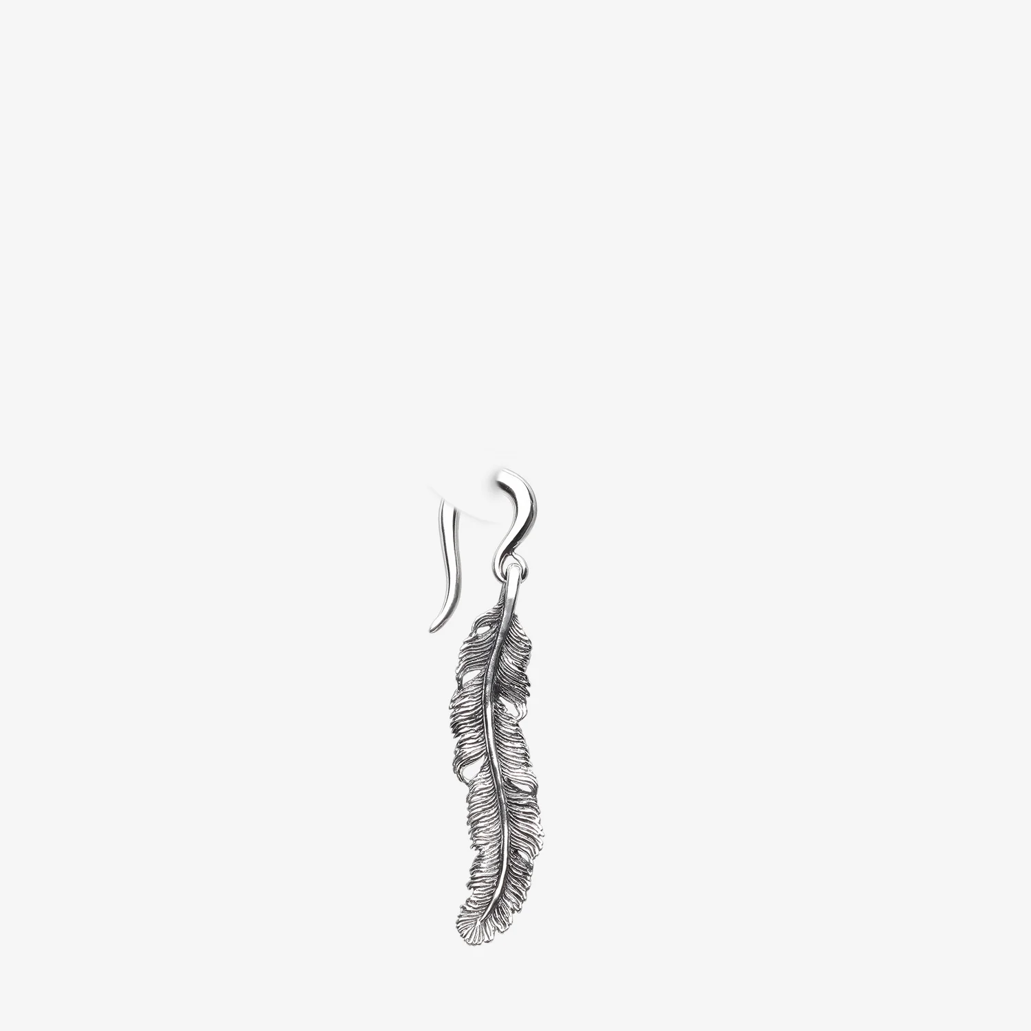 A Pair of Vintage Enchanted Bali Feather White Brass Ear Weight Hanger - Image 2