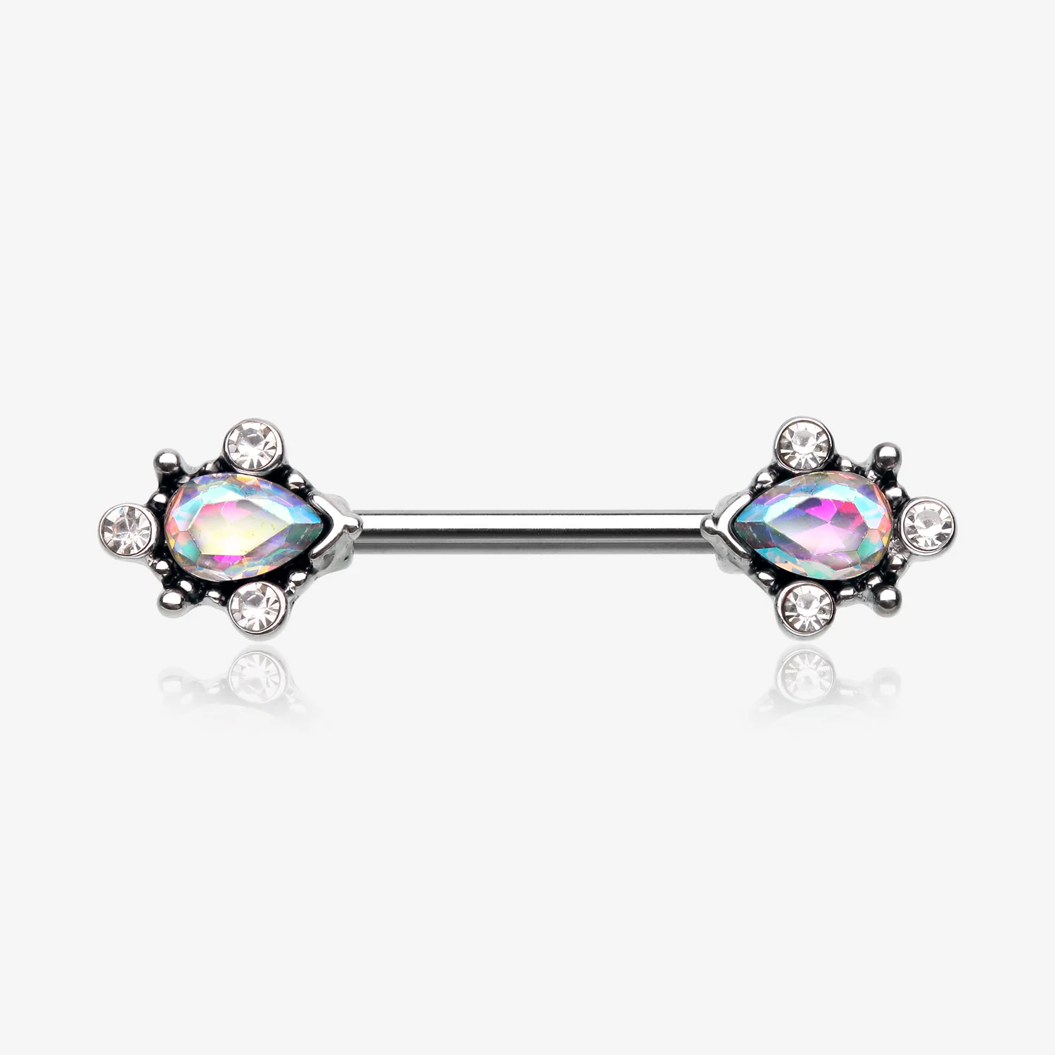 A Pair of Vintage Thorn Filigree Gem Sparkle Nipple Barbell