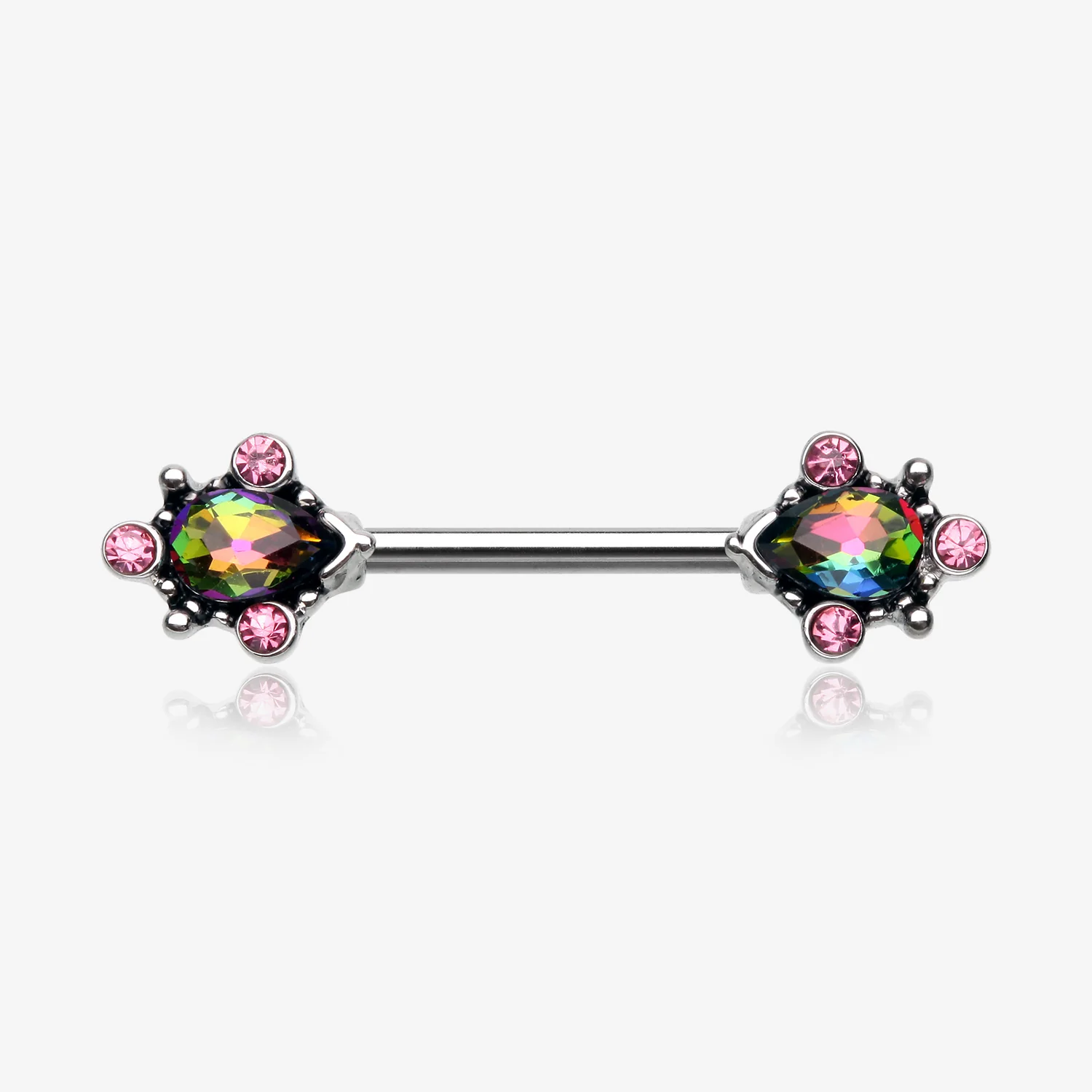 A Pair of Vintage Thorn Filigree Gem Sparkle Nipple Barbell