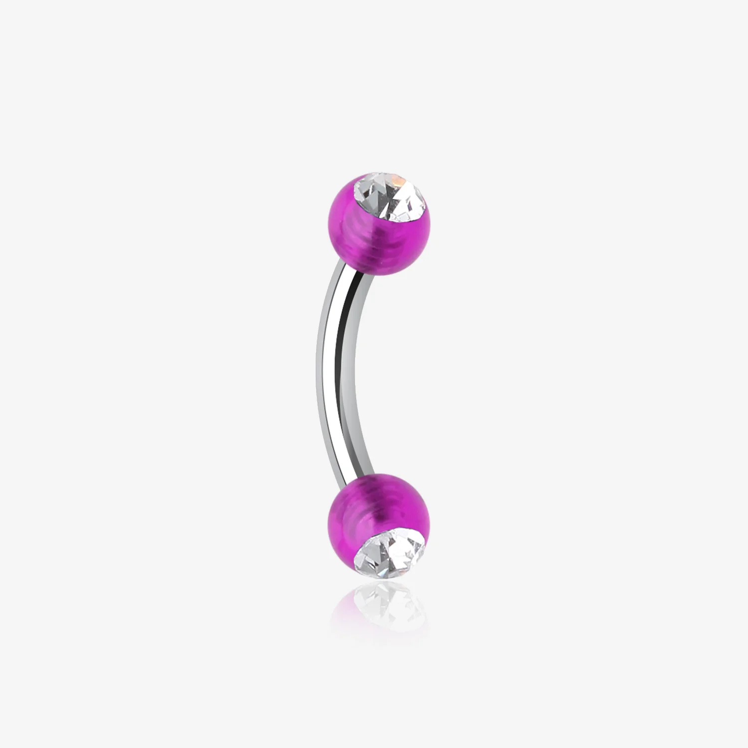 Acrylic Gem Ball Curved Barbell Eyebrow Ring