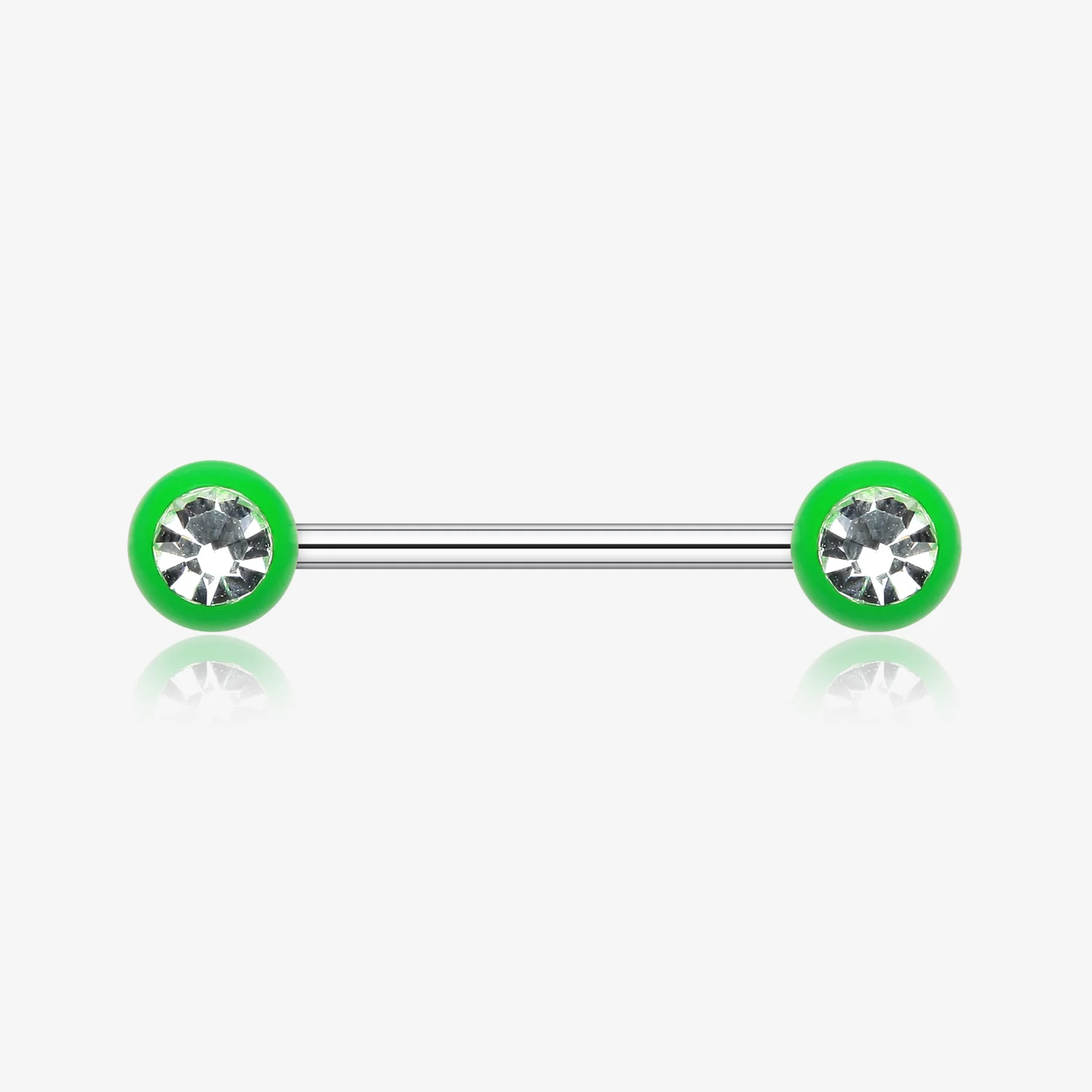 A Pair of Acrylic Gem Ball Nipple Barbell Ring